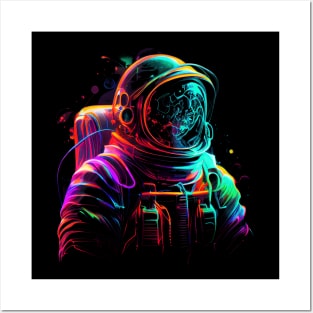 Outer Space Line Art Colorful Fun Spaceman Posters and Art